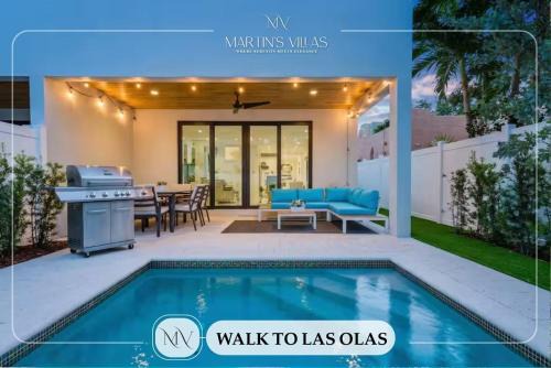 New 4BR w Pool Walk to Las Olas 5mins to Beach