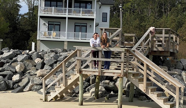 New 5 bedroom home on private, sandy beach with game room and elevator.