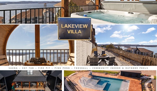 New 7 bdrm home (sleeps 28) w/lake views, sauna, hot tub, & outdoor dining!