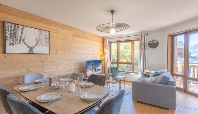 New apartment with balcony and direct ski access, 3 bedrooms, Alpe d'Huez