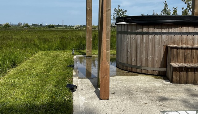 New barn conversion with hot tub and wood burner