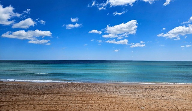 New Beach House: Modern 1BR Beach Oasis Steps to Sand! King Bed, Patio.n