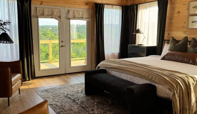 NEW! Cabin w/Gorgeous Views, Pool, FirePit