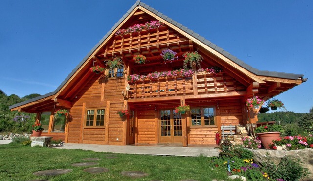 New chalet made with traditional wood with private pond