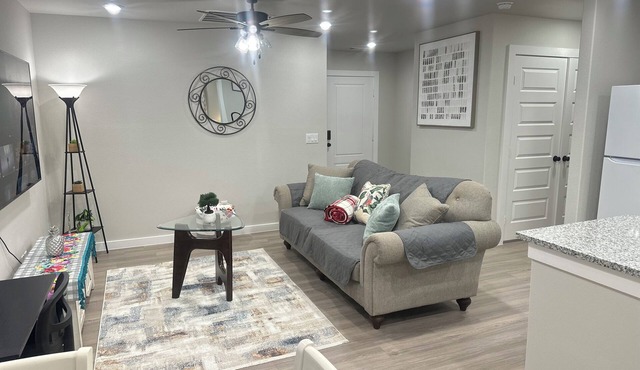 New Charming 3-bedroom home each w/TVs, 6 Beds, 2 Full Bath, Corner lot parking.