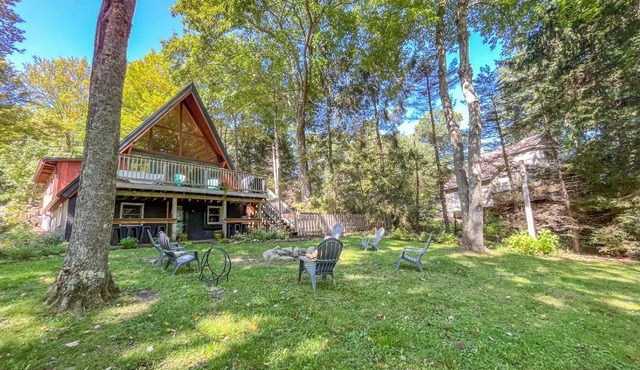 New Construction Modern Lakefront A-Frame with Hot Tub Fire Pit