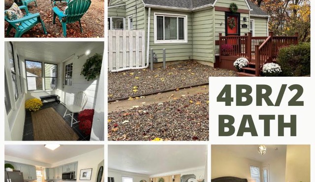 New! Cozy 4-bedroom w/free parking. Dogs welcome!