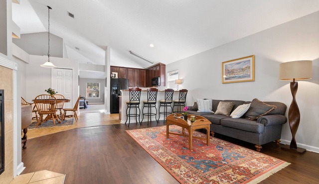 NEW! Cozy home w fire pit, minutes from airport! Foosball table & so much more!