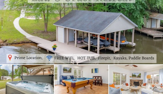 New! Family time. Hot Tub, Pool Table, Firepit, Dock, Kayaks. Screened Porch