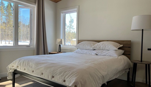New gorgeous 3 bedroom cabin! Walk to Clear Lake!