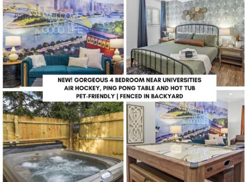 NEW Gorgeous 4bd near universities Hot tub Games