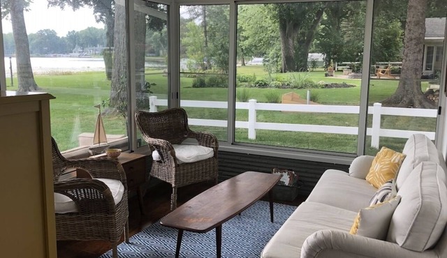 NEW! Hillsdale Lakefront Cottage on Baw Beese Lake with fishing docks & sunroom!