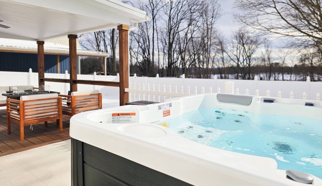 NEW! Hot Tub, Firepit & Game System Near Hershey - Walk To Lake & Fishing!