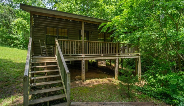 New Hottub, In the Woods feel, Walk to Town, Dogs Welcome, Fire Pit