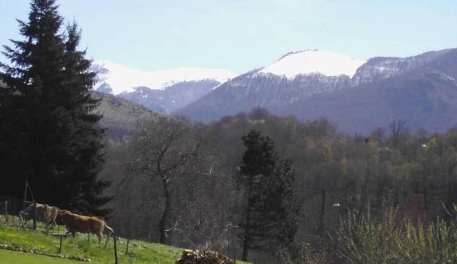New house any comfort in calm village with view on mountain close.