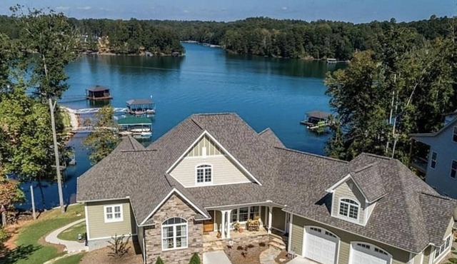 New! Lakefront with Views from Every Window - With Dock, Fire Pit, BBQ, Kayaks