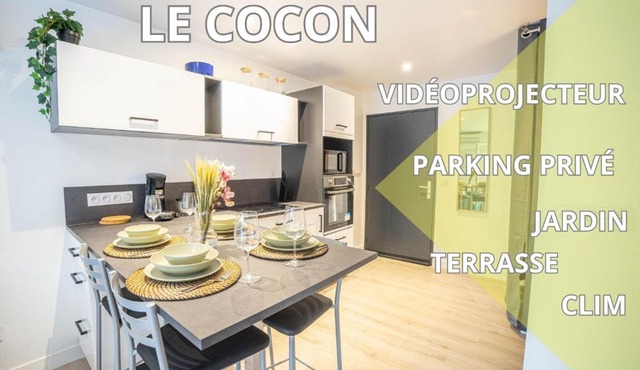 NEW Le Cocon-Clim-Vidéoprojecteur-Parking-Wifi-TOP PROS Conciergerie Montpellier