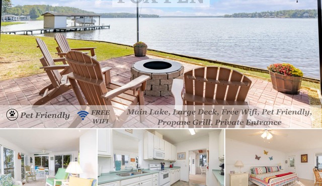 New! Main Lake View, Pet-Friendly, Firepit, Dock