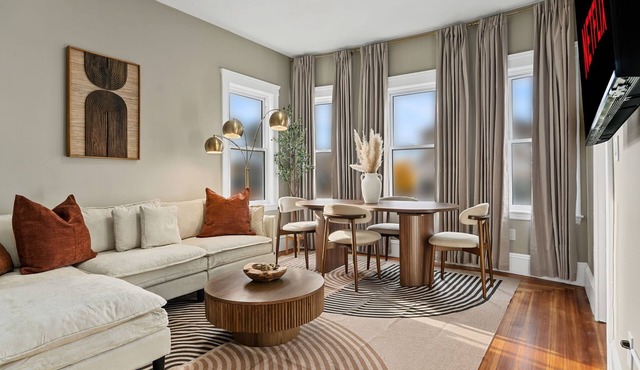 NEW! Modern Retreat Walk to T + Free Parking