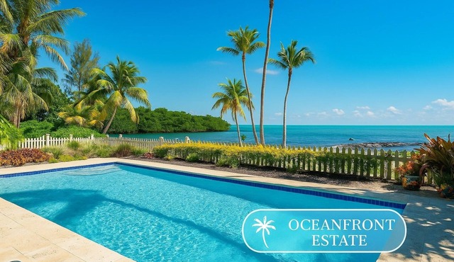 New - Oceanfront Estate - Private Beach - Heated Pool - Stunning