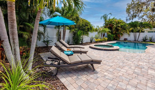 NEW! Palm Harbor Hideaway | Gorgeous Home with Pool & Tropical Oasis