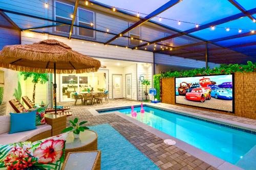 New Resort Themed Ultra Comfortable Heated Private Pool Game Room Family Home Near Disney