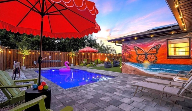 NEW! Saltwater Siesta Private Family Retreat | FREE Heated Pool | New! Mini Golf | Game Room | Near Beach | IMG