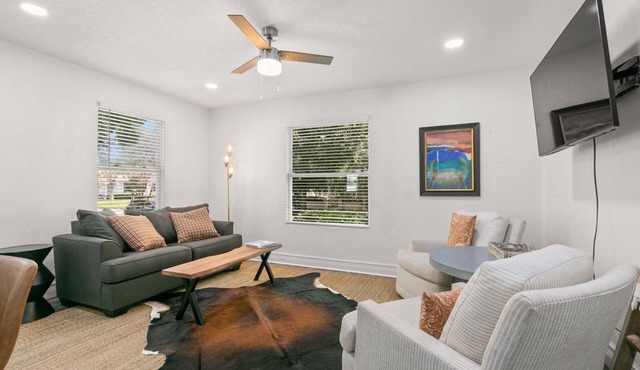 NEW! SoHo Sanctuary - Gorgeous Apartment Steps to S Howard Ave with Fenced Yard