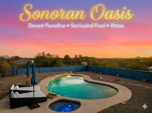 New Sonoran Oasis pool hot Tub Sleeps 12