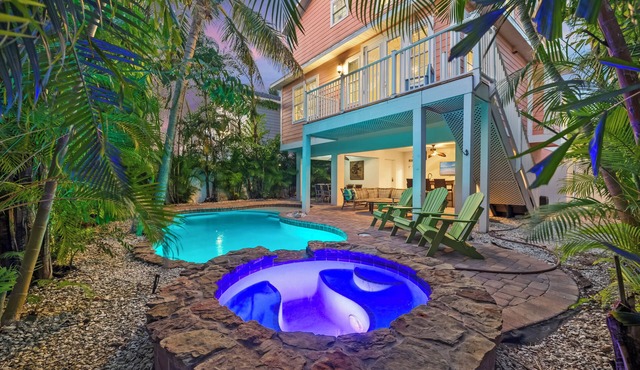 NEW! Steps to Private Beach, Heated Pool, Hot Tub, + Ping Pong