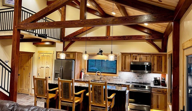 New timber frame cabin on secluded wilderness lot near Custer area attractions.