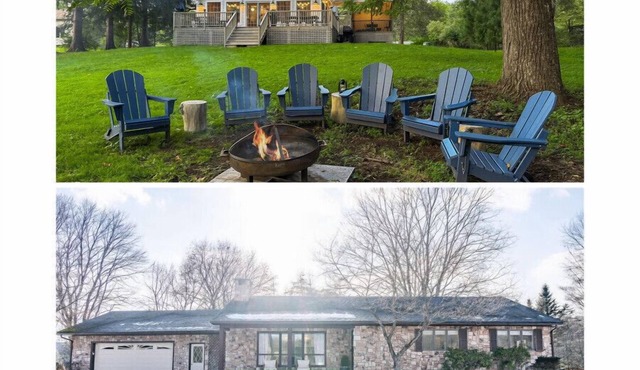 NEW: Two Riverfront Homes. Sleeps 12. Walk to Town