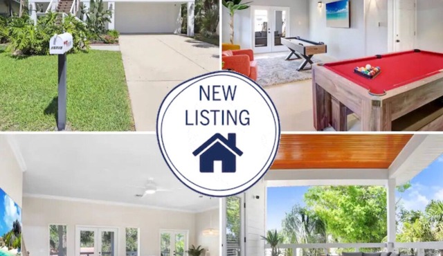 🌴☀️New Vacation Home! Steps from Beach! 4/2.5, Sleeps 8 ☀️🌴