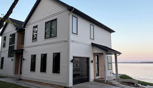 New Waterfront Home with Private Beach