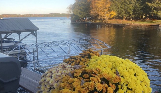 New waterfront house with deck, dock, close to Old Forge, fireplace, , patio