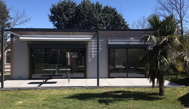 New wooden frame house