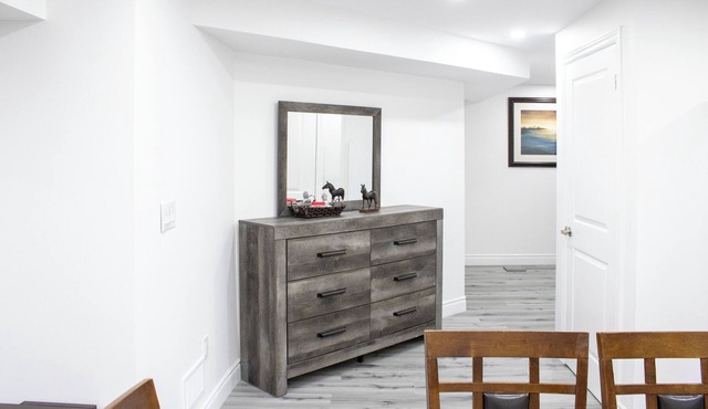 Newly Built basement apartment comes with two bedrooms one full washroom .