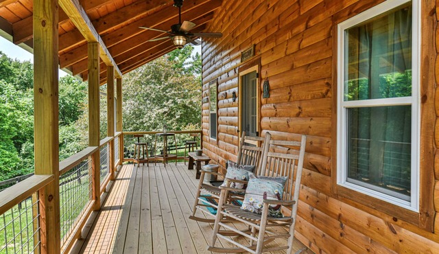 Newly built cabin on horse farm.