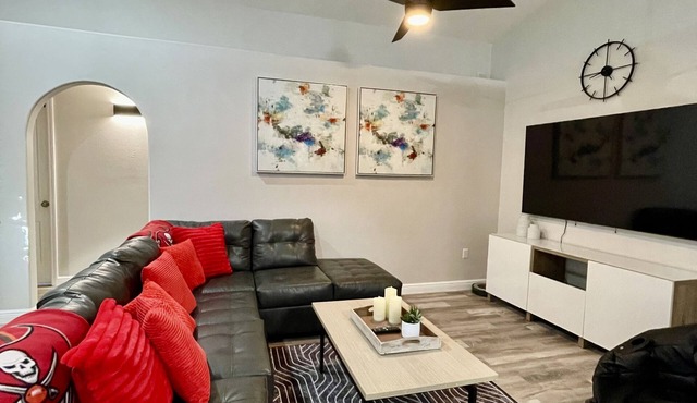 Newly remodeled Bucs stadium home 0.6 mile walk, king bed master suite and gym