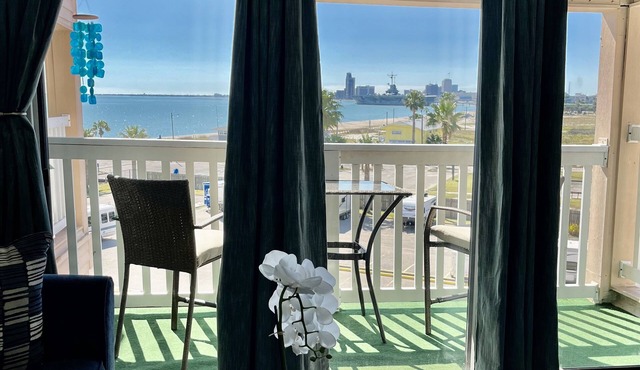 Newly Renovated Beach Condo with views of the ocean and downtown Corpus Christi!