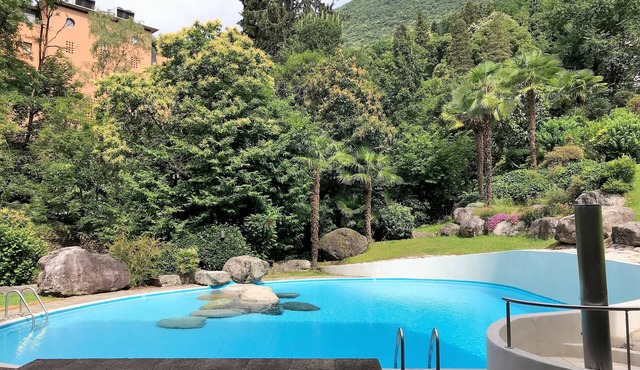 Nice 4.5 room apartment with garden seating and outdoor swimming pool