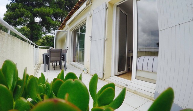 Nice 43m2 apartment, large terrace, small sea view