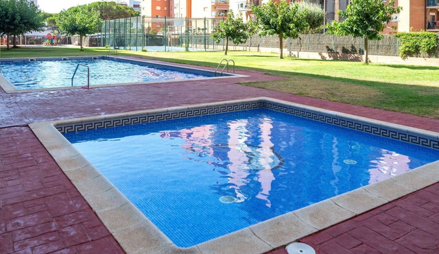 Nice apartment for 4 guests with A/C, pool, WIFI, TV and balcony