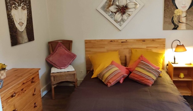 Nice bedroom with dressing room in beautiful apartment