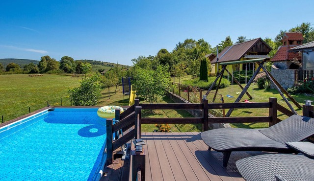Nice home in Plaski with house a panoramic view