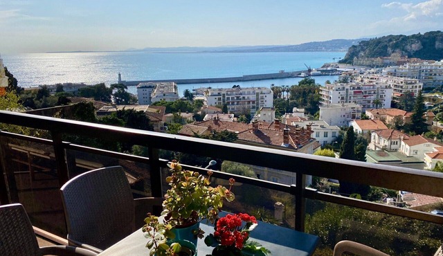 Nice Mont Boron 3 rooms Luxurious Terrace magical sea view Pool and Garage