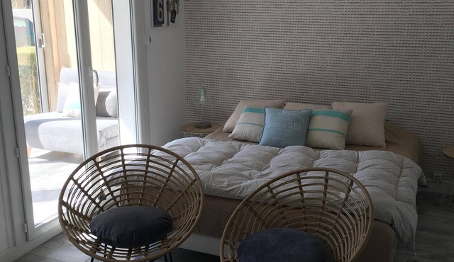 Nice Studio renovated to 50 m from the sea in private residence