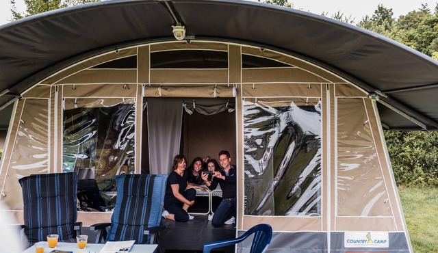 Nice tent lodge on a lake, in the beautiful Vosges