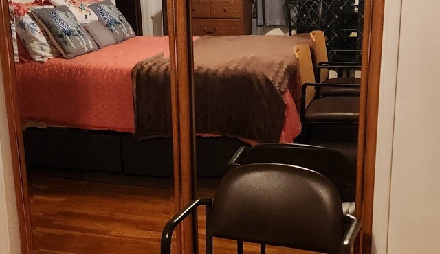 nLarge Master Bedroom-320sq.ft. nQueen Bed-55" TVn"Private Bathroom Connected"