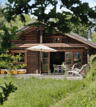 Nordic Log Cabin With Views Over The Fields